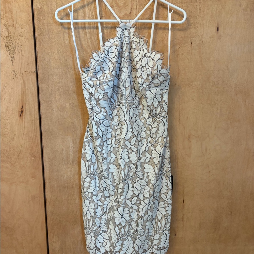 Elegant Lace Halter Dress